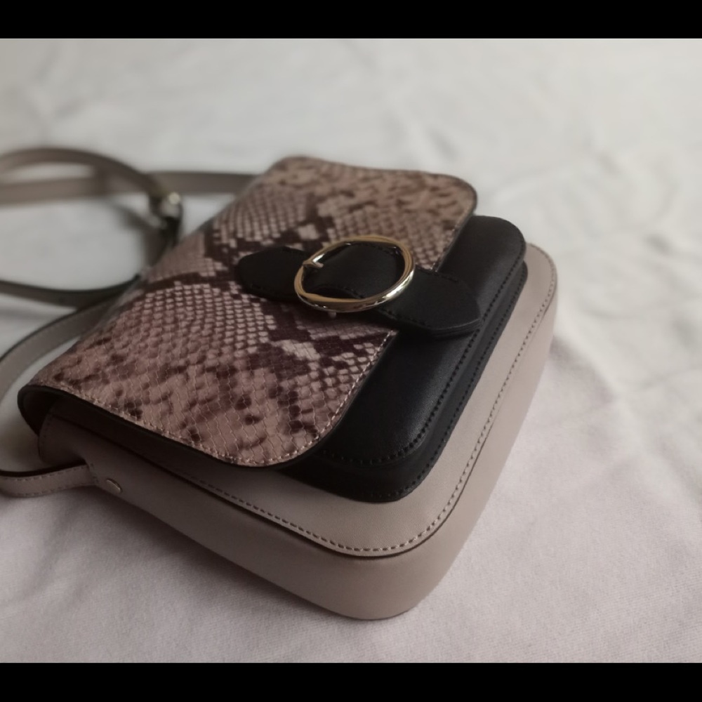 Leather Snakeskin Print Crossbody